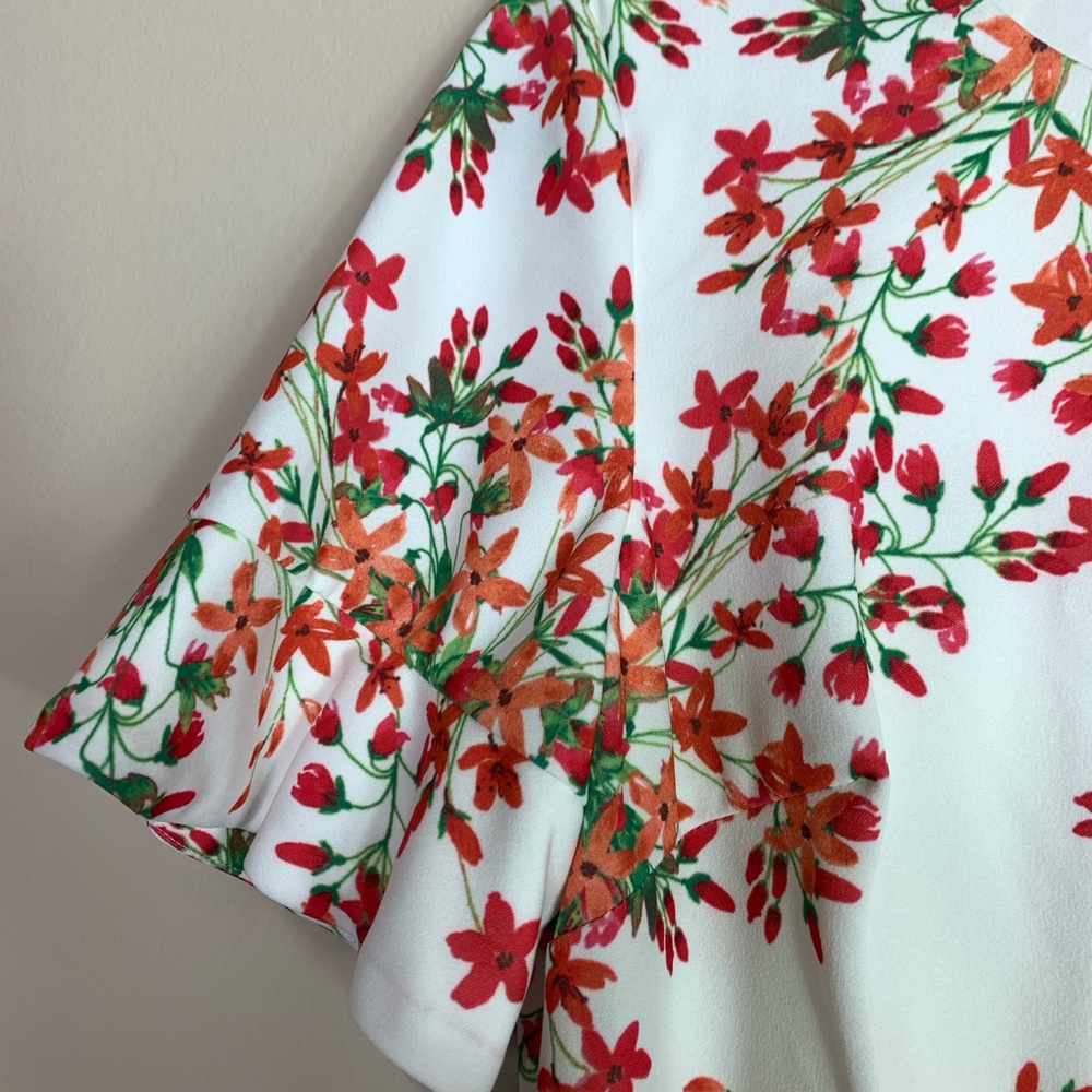 Calvin Klein White & Red Floral Sheath Dress NWT - Picture 10 of 13